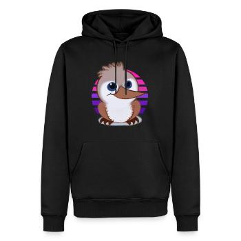 Kookaburra Zeichnung - Männer Premium Bio Hoodie - Schwarz - Vorne - Nico (187cm)