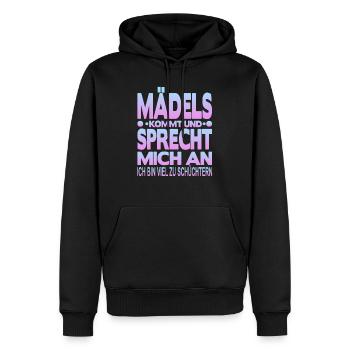 Ich bin Schüchtern - Männer Premium Bio Hoodie - Schwarz - Vorne - Nico (187cm)