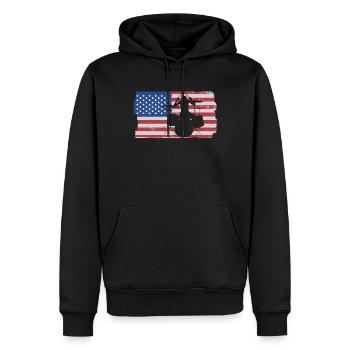 Musicien de batterie - Sweat à capuche Premium bio Homme - noir - Devant - Nico (187cm)
