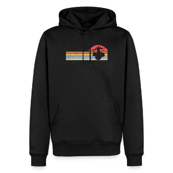 Musicien de batterie - Sweat à capuche Premium bio Homme - noir - Devant - Nico (187cm)
