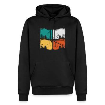 Musicien de batterie - Sweat à capuche Premium bio Homme - noir - Devant - Nico (187cm)