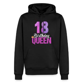 18 ans 18 anniversaire Anniversaire Reine d’anniversaire - Sweat à capuche Premium bio Homme - noir - Devant - Nico (187cm)