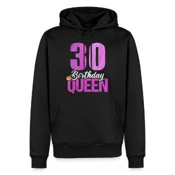 30 ans 30 anniversaire Queen - Sweat à capuche Premium bio Homme - noir - Devant - Nico (187cm)