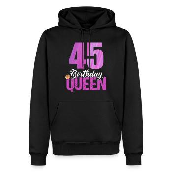 45 ans 45 anniversaire Anniversaire Reine d’anniversaire - Sweat à capuche Premium bio Homme - noir - Devant - Nico (187cm)