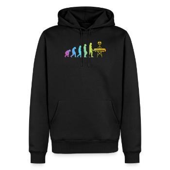 Pianist Evolution Stick Figure Keyboard Piano Funn - Men’s Premium Organic Hoodie - black - Front - Nico (187cm)