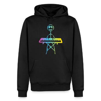 Drôle de pianiste de clavier Stick Pianiste Figure - Sweat à capuche Premium bio Homme - noir - Devant - Nico (187cm)