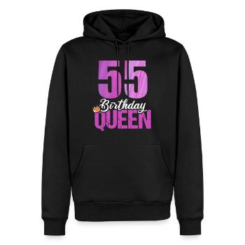 55 ans 55 anniversaire Anniversaire Reine d’anniversaire - Sweat à capuche Premium bio Homme - noir - Devant - Nico (187cm)