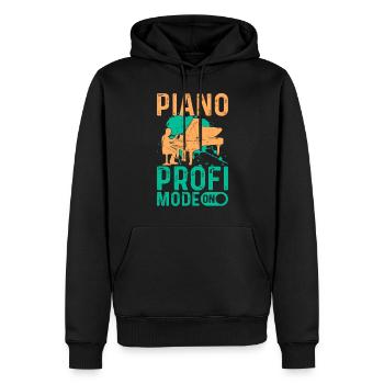 Pianiste Piano Mélomane - Piano Profi Mode On - Sweat à capuche Premium bio Homme - noir - Devant - Nico (187cm)