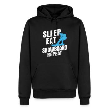 Snowboard Spruch für Snowboarder - Männer Premium Bio Hoodie - Schwarz - Vorne - Nico (187cm)
