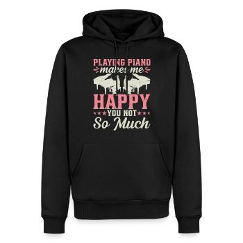 Jouer du piano me rend pas tellement heureux - Pia - Sweat à capuche Premium bio Homme - noir - Devant - Nico (187cm)