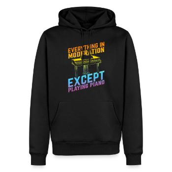 Piano Keyboard - Everything In Moderation Except P - Männer Premium Bio Hoodie - Schwarz - Vorne - Nico (187cm)
