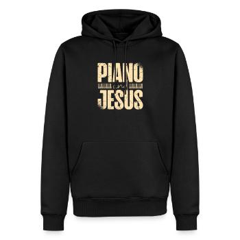 Piano Und Jesus Christ Piano Christian Believer - Männer Premium Bio Hoodie - Schwarz - Vorne - Nico (187cm)