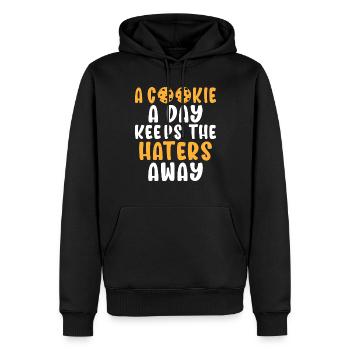 Cadeaux Cookie Lover - Sweat à capuche Premium bio Homme - noir - Devant - Nico (187cm)