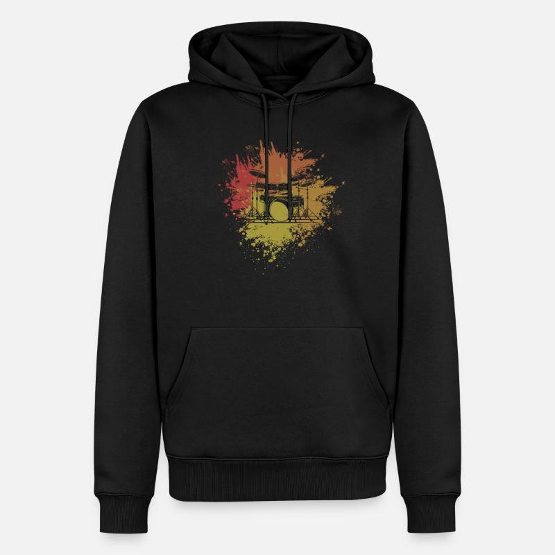 Musicien de batterie - Sweat à capuche Premium bio Homme - noir