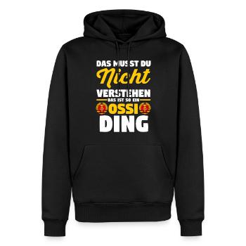 Ostdeutschland Ossi Deutschland DDR - Männer Premium Bio Hoodie - Schwarz - Vorne - Nico (187cm)