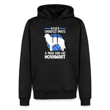Femme avec Hovawart Hofwächter Hovi Hovawart - Sweat à capuche Premium bio Homme - noir - Devant - Nico (187cm)