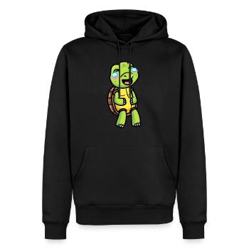 Meeresschildkröte Lachendes Emoticon - Männer Premium Bio Hoodie - Schwarz - Vorne - Nico (187cm)