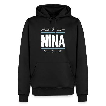 Nina - Männer Premium Bio Hoodie - Schwarz - Vorne - Nico (187cm)