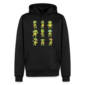 Émoticône de tortue de mer Amoureux des tortues - Sweat à capuche Premium bio Homme - noir - Devant - Nico (187cm)