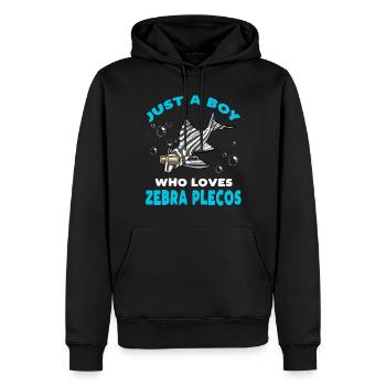 Poisson-chat zèbre Hypancistrus Poissonnier Gardien - Sweat à capuche Premium bio Homme - noir - Devant - Nico (187cm)