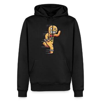 Lebkuchen Football Spielen Sport Weihnachten - Männer Premium Bio Hoodie - Schwarz - Vorne - Nico (187cm)