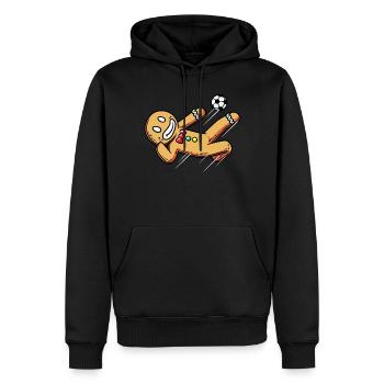 Lebkuchen Fußball Spielen Sport Weihnachten - Männer Premium Bio Hoodie - Schwarz - Vorne - Nico (187cm)