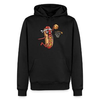 Hot-dog dans un chignon Jouer au basketball Activités sportives - Sweat à capuche Premium bio Homme - noir - Devant - Nico (187cm)