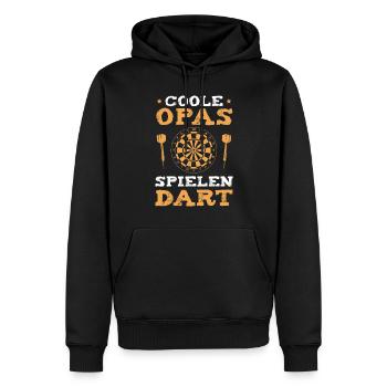Coole Opas spielen Dart Vatertag Dartspieler - Männer Premium Bio Hoodie - Schwarz - Vorne - Nico (187cm)