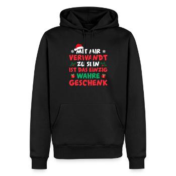 Weihnachten Spruch Familie Weihnachtsgeschenk - Männer Premium Bio Hoodie - Schwarz - Vorne - Nico (187cm)