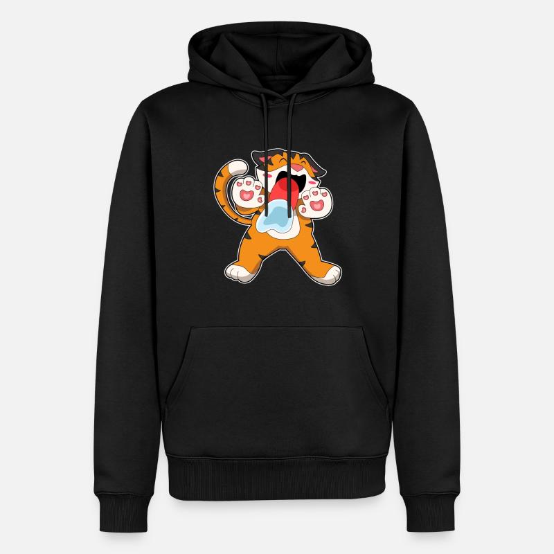 Drôle de tigre - Sweat à capuche Premium bio Homme - noir