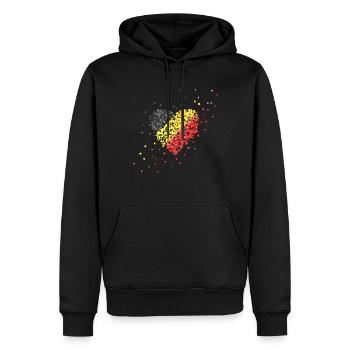 Belgique drapeau Belgique Supporters belges - Sweat à capuche Premium bio Homme - noir - Devant - Nico (187cm)