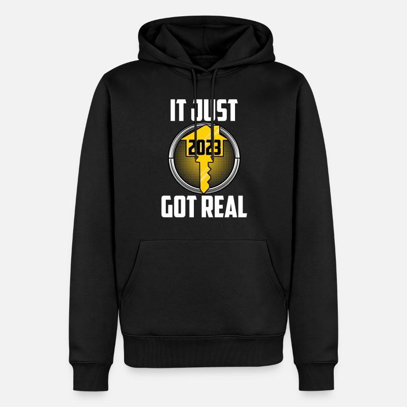Just Got Real - Männer Premium Bio Hoodie - Schwarz