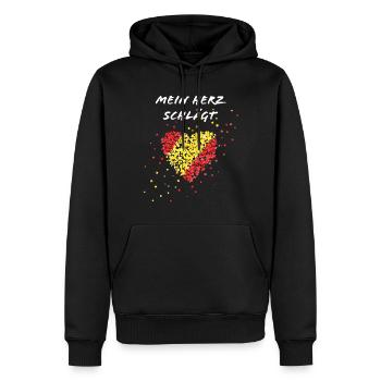 Drapeau espagnol battement de cœur Espagne Espagnol - Sweat à capuche Premium bio Homme - noir - Devant - Nico (187cm)