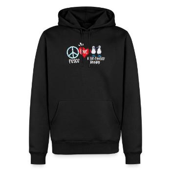 Peace Love Fou de Bassan à pieds bleus - Sweat à capuche Premium bio Homme - noir - Devant - Nico (187cm)