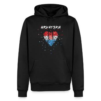 Hrvatska Croatie Drapeau croate Croate - Sweat à capuche Premium bio Homme - noir - Devant - Nico (187cm)