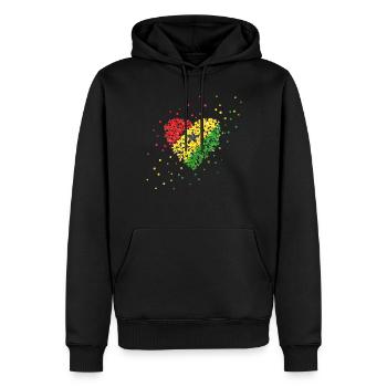Ghana Ghana Flag GhanaFlag Ghanese Ghanesin - Sweat à capuche Premium bio Homme - noir - Devant - Nico (187cm)