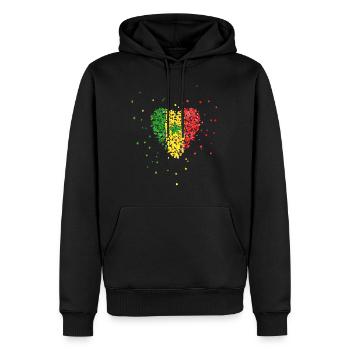 Sénégal Drapeau du Sénégal Drapeau du Sénégal Drapeau du Sénégal - Sweat à capuche Premium bio Homme - noir - Devant - Nico (187cm)
