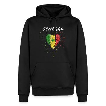 Sénégal Sénégal Drapeau Sénégal Flag Football Fan Fan - Sweat à capuche Premium bio Homme - noir - Devant - Nico (187cm)