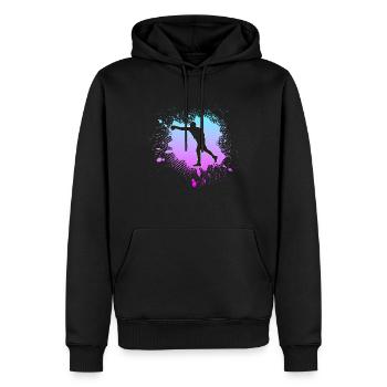 Boxen - Männer Premium Bio Hoodie - Schwarz - Vorne - Nico (187cm)