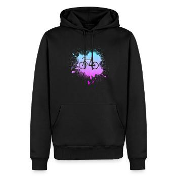 Fahrrad - Männer Premium Bio Hoodie - Schwarz - Vorne - Nico (187cm)
