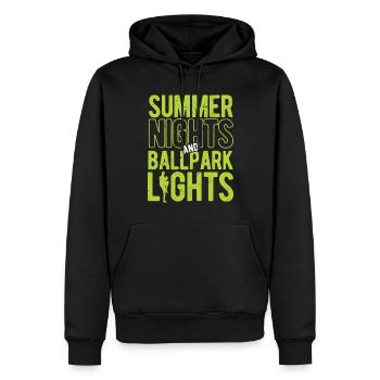 Baseball - Männer Premium Bio Hoodie - Schwarz - Vorne - Nico (187cm)