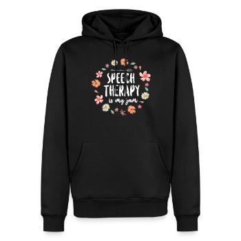 Speech Therapist Therapy Assistant - Men’s Premium Organic Hoodie - black - Front - Nico (187cm)