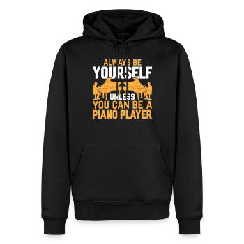 Musicien de piano Pianiste - Drôle de pianiste - Sweat à capuche Premium bio Homme - noir - Devant - Nico (187cm)