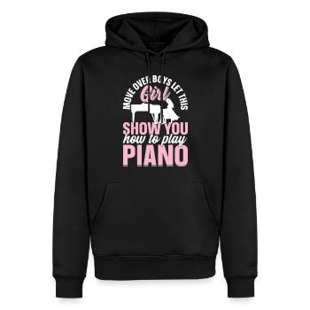 Claviériste au piano - Let This Girl Show You How To - Sweat à capuche Premium bio Homme - noir - Devant - Nico (187cm)