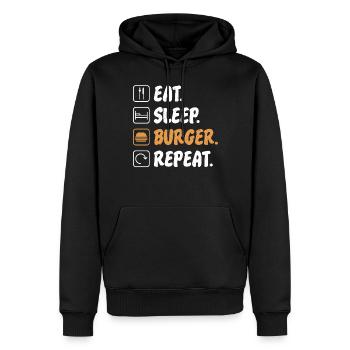 Burger Lover Cadeau - Sweat à capuche Premium bio Homme - noir - Devant - Nico (187cm)
