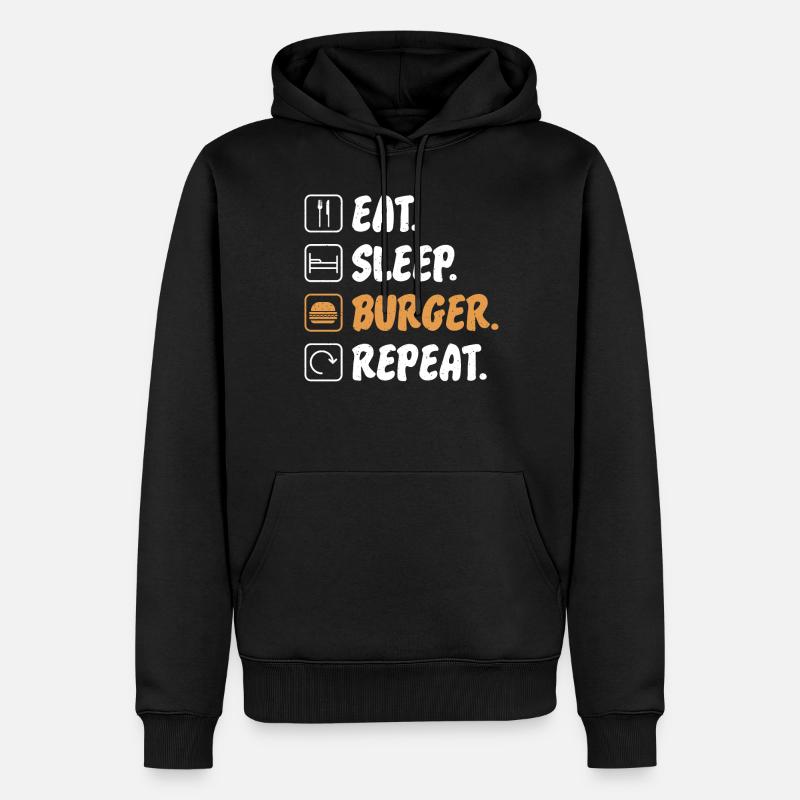 Burger Lover Geschenk - Männer Premium Bio Hoodie - Schwarz