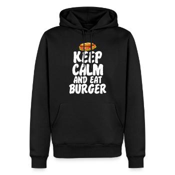 Burger Lover Cadeau - Sweat à capuche Premium bio Homme - noir - Devant - Nico (187cm)