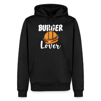Burger Lover Gift - Men’s Premium Organic Hoodie - black - Front - Nico (187cm)