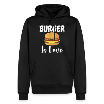 Burger Lover Gift - Men’s Premium Organic Hoodie - black - Front - Nico (187cm)