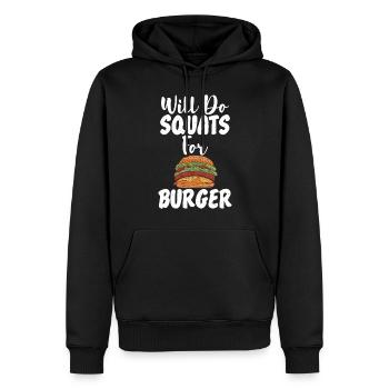 Burger Lover Cadeau - Sweat à capuche Premium bio Homme - noir - Devant - Nico (187cm)